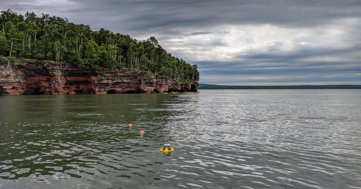 Buoy at mainland sea caves