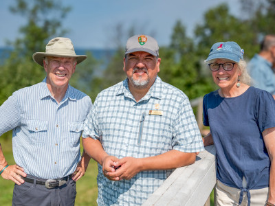 NPS Director Chuck Sams with board member Mark and Erica Peterson - NPS Photo