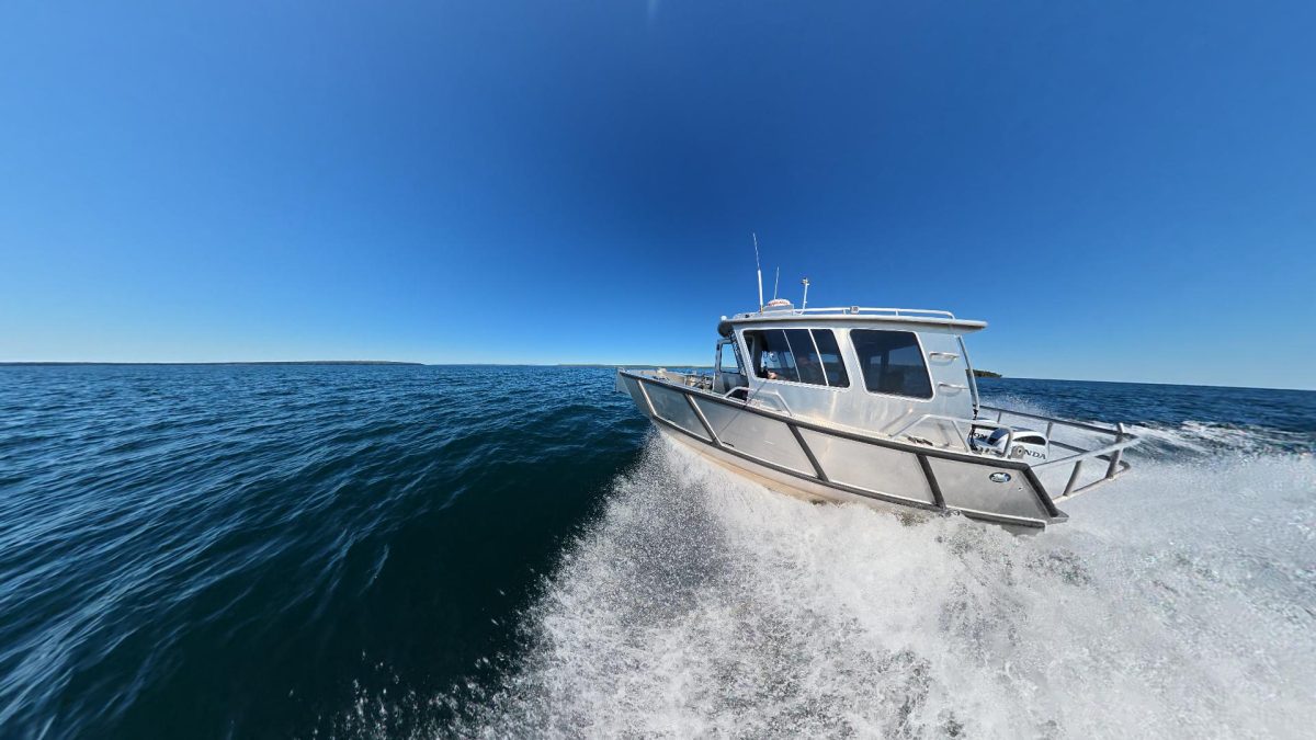 The NPS Ajijaak en route between buoys - Jon Okerstrom photo